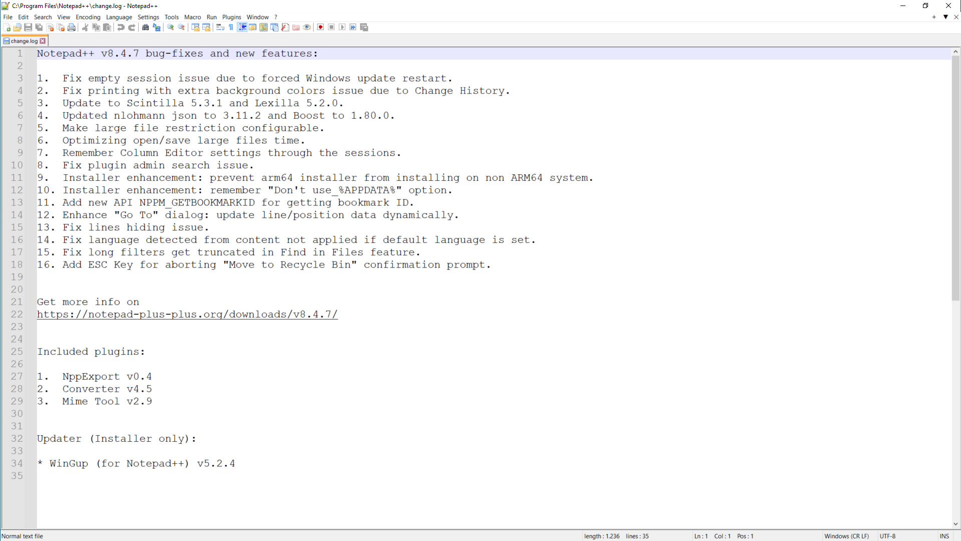 Screenshot Notepad++